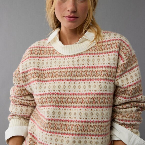 American Eagle Whoa So Soft Crewneck Sweater Size Medium in Multi Color - Picture 6 of 11